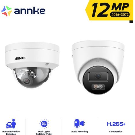 ANNKE 12MP Cámara de seguridad exterior visión nocturna a color acceso remoto detección de movimiento,2pcs (1/5)