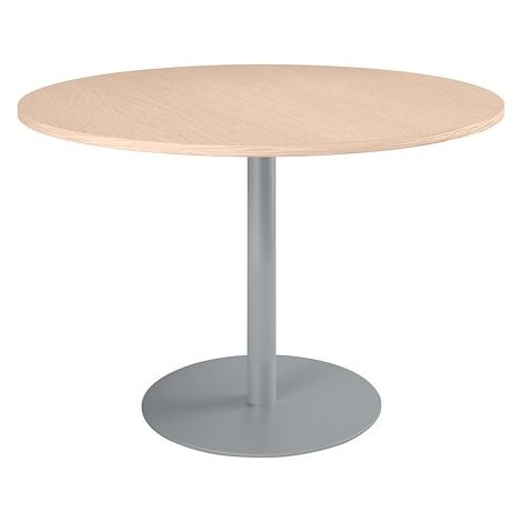 Table ronde 120 cm plateau hêtre piètement colonne aluminium Essens - Maxiburo