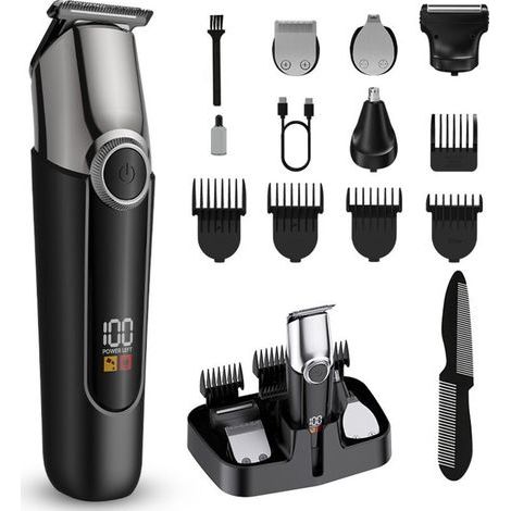 5 En 1 Tondeuse à Cheveux, Tondeuse Cheveux Professionnelle, Tondeuse Barbe Homme, Rasoir Electrique Sans Fil