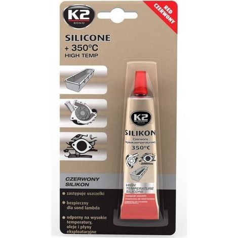 Silicone rosso K2 21G resistente alle alte temperature +350 gradi, guarnizione liquida