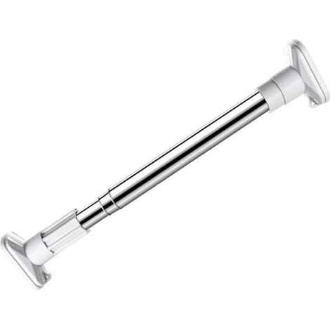 Spannbare Duschvorhangstange aus Edelstahl, kein Bohren erforderlich, 50–80 cm, Teleskopstange aus Gummi für Kleiderschrank/Badewanne/Fenster/Wäscheständer (1/5)