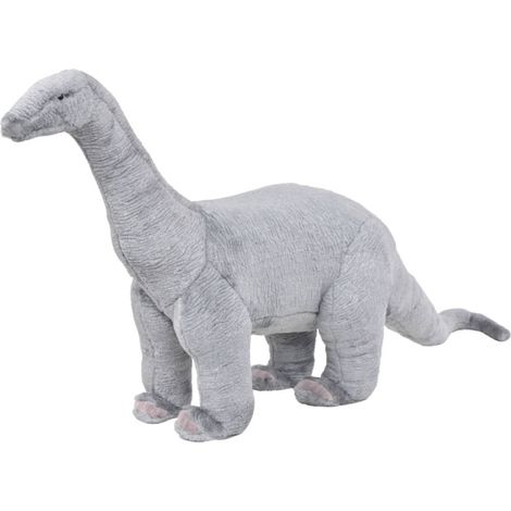 vidaXL Jouet en peluche Dinosaure Brachiosaurus Gris XXL