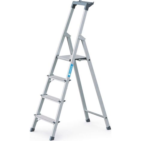 ZARGES Stufenstehleiter Alu 4Stufen 1seitig Plattform-H810mm 3.3kg eloxHolme (1/5)