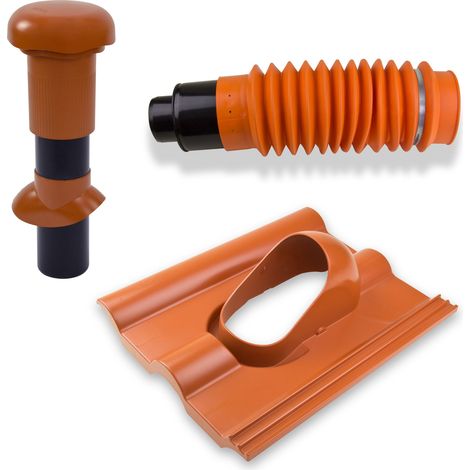 Klöber-Set1 Dachentlüftung DN110 rot Frankf. Pf. Lüftungsziegel