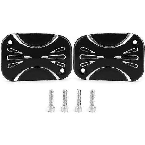 Lot de 2 couvercles de pompe à huile de frein avant usinés CNC, accessoire moto compatible FLH, FLHR, FLHRC et FLHTK. (1/3)