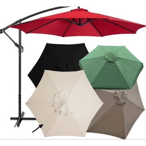 Housses de rechange pour parasol diamètre 3 mètres 6 bras Parasol de rechange pour auvent auvent uniquement (blanc crème) (1/4)