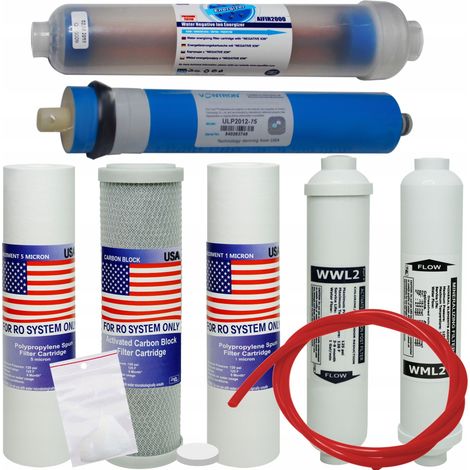 Ensemble de cartouches filtrantes RO7 avec IONIZER + membrane osmotique VONTRON 75GPD (1/4)