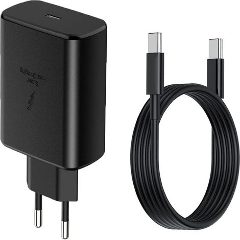 Chargeur Rapide USB Type C - 45 W - Prise Europe - Compatible Samsung Galaxy S25 S24 S23 S22 S21 Ultra Plus MacBook iPad Pro - Adaptateur Voyage (1/5)