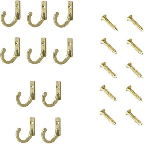 Set di 10 ganci da parete robusti e resistenti, adatti per porte di cucina, bagni, vestiti, accappatoi, asciugamani, cappelli, chiavi, ecc. (oro)