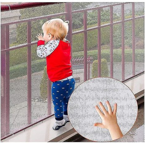 Filet de sécurité enfant 3 m, résistant et durable, pour escaliers intérieurs, balcons et cafés (marron) (1/5)