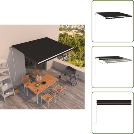 The Living Store Auvent rétractable automatique 400x350 cm Anthracite - Auvent rétractable (1/5)