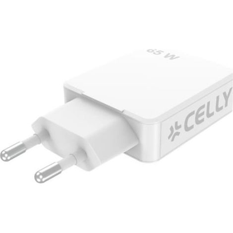 Chargeur Celly Gan 65w 2xusb-c Blanc (1/4)