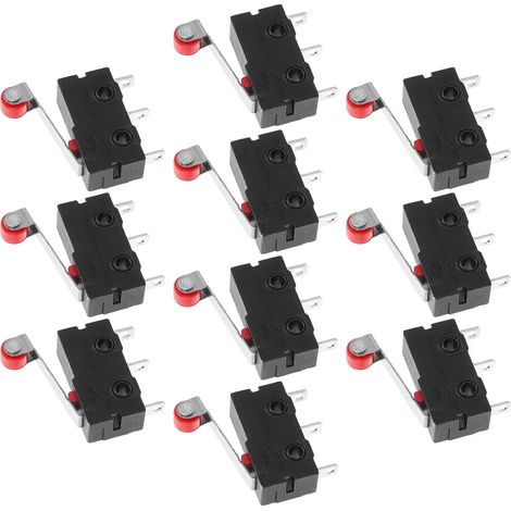 Micro Interrupteur à Bascule Bras de Levier à Micro-rouleau, Plastique et Métal, Résistance aux Vibrations, 10 Pièces pour Applications Industrielles (1/5)