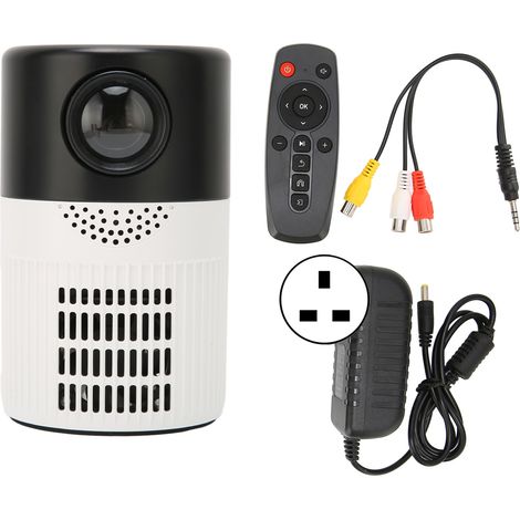 Mini projecteur HD 1080p portable avec son biographique, double ventilation et refroidissement pour DVD, 100-240 V, noir et blanc.-AquaForge (1/5)