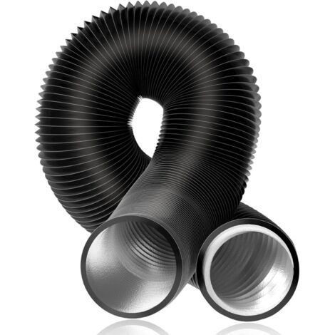 Tuyau flexible aluminium Ø150mm – Tuyau d'évacuation d'air PVC noir – Résistant à la corrosion – Haute résistance à la température - Applications HVAC (1/5)