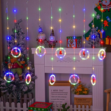 Guirlande lumineuse de Noël avec anneaux lumineux décoratifs et jouets, guirlandes LED pour intérieur et extérieur, décorations originales pour sapin de Noël, maison et jardin. (1/5)