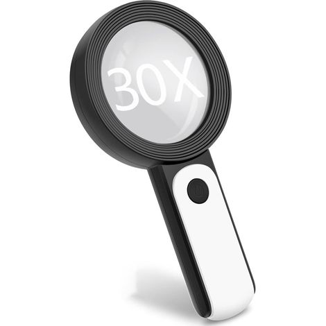 Loupe 30x avec éclairage : 18 LED et 3 modes pour une vision claire, idéale pour la lecture, les travaux manuels et les tâches d'inspection. (1/5)