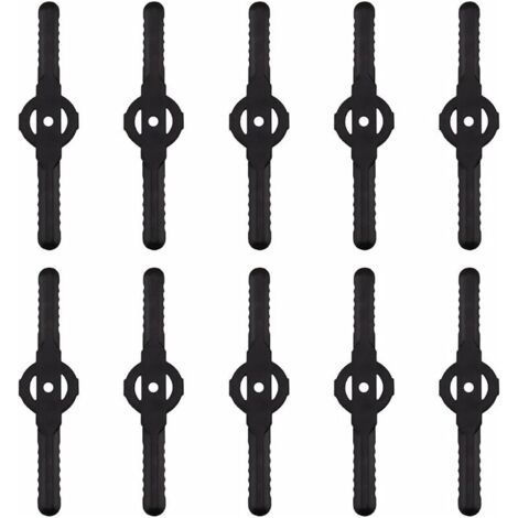 Lame plastique coupe bordure, 10 pcs Lames En Plastique Cutter Remplacer Pour ensemble doutils de coupe herbe sans fil, remplacement de lames de coupe de tondeuse à gazon en plastique(noir) (1/5)