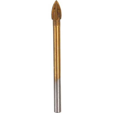 6-mm-Glasbohrer aus titanbeschichtetem Wolframkarbid – 4 scharfe Schneiden für präzises Bohren – Professionelle Speerspitze