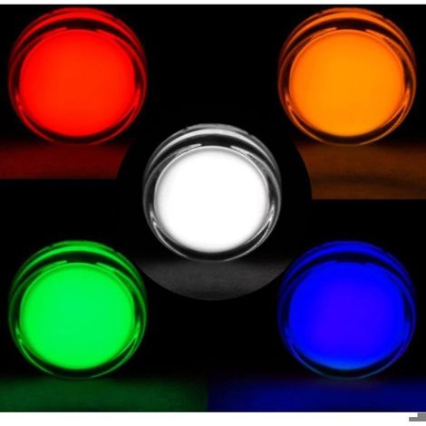 Voyant Led - 22 mm - 220 V Ac 20 Ma - Rouge Vert Jaune Bleu Blanc - Pour Panneau De Commande - Lot De 5 (1/5)