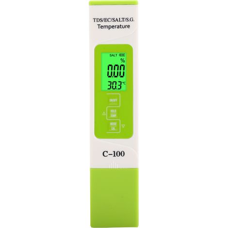 C-100 5 en 1 testeur de sel TDS EC eau de mer analyseur multifonction qualité de l'eau avec rétroéclairage (1/5)