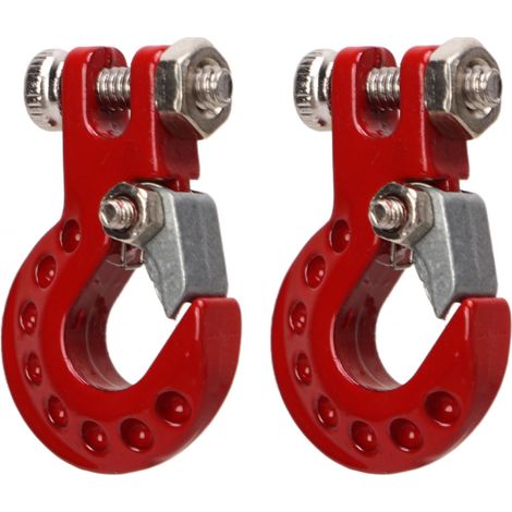 Ganci di traino per rimorchi radiocomandati in lega di alluminio per modellismo in scala 1/10, resistenti e di alta qualità (rossi)