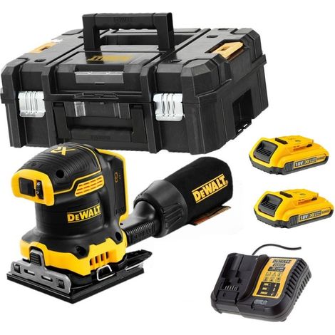Dewalt DCW200D2 Ponceuse vibrante sans fil 18 V 108x115 mm + 2 x 2,0Ah Batteries + Chargeur + Coffret T-STAK