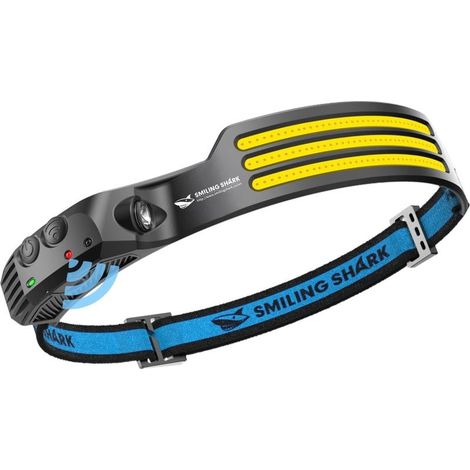 Headlamp, 230° Wide Angle 3LED White Light Strips Rechargeable Headlight with Motion Sensor Waterproof for Outdoor Activities, LED Headlamp Camping Light, 1 Pcs (1/5)