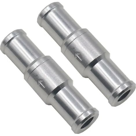 Lot de 2 valves de carburant à sens unique en aluminium de 12 mm - Clapet anti-retour pour carburateur de voiture à basse pression (1/5)