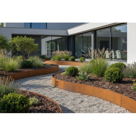 Bordura circular de Acero Corten - Ø 100 cm - 10 cm - Liso (1/5)