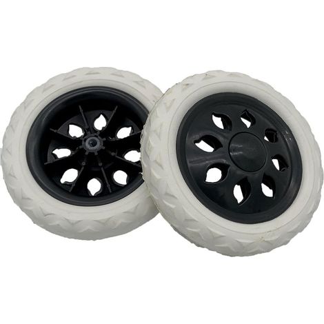 Set mit 2 Ersatzrädern für Einkaufswagen – 1 Paar – Weiß und Schwarz, schwarze Mitte mit weißem Profil (1/5)