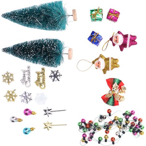 Sapin de Noël miniature pour maison de poupée, à monter soi-même, finitions soignées, aspect adorable. (1/5)
