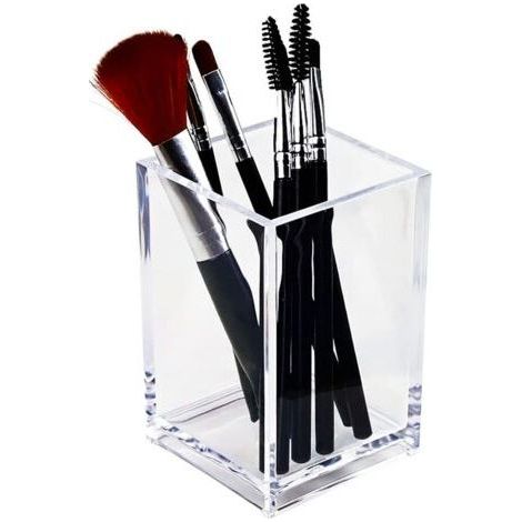Porte-crayon en acrylique transparent, porte-brosse de maquillage transparent, accessoires de bureau, organisateur de papeterie pour accessoires de bureau (1/5)