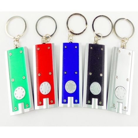 Lot de 10 petites lampes de poche porte-clés LED (couleur aléatoire) - Visible - (1/4)