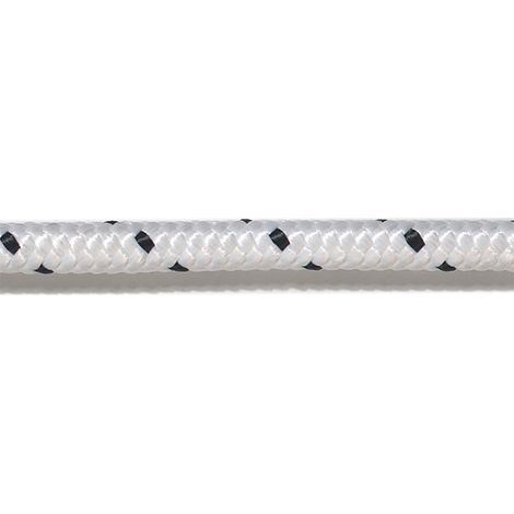 Treccia in poliestere diametro 14 mm serie standard bobina da 200 metri bianca f.segnale nero nautica