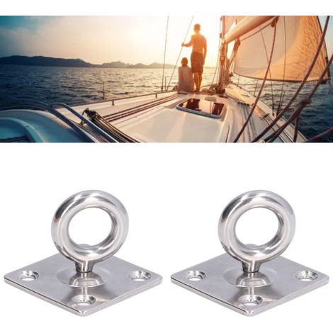 Deux boucles de fixation carrées rotatives en acier inoxydable 316, boucle de suspension, boucle de porte carrée rotative, accessoires de quincaillerie marine, 8 mm (1/5)
