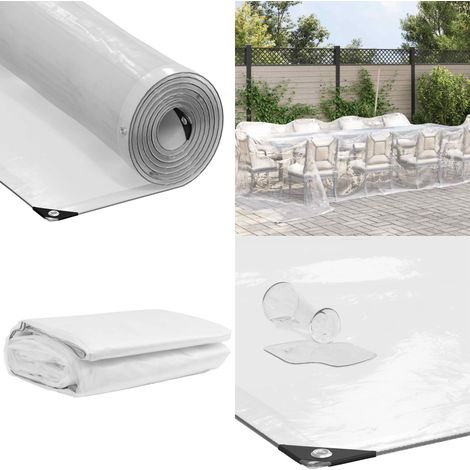 vidaXL Bâche transparente avec œillets 4x10 m polyéthylène (1/5)