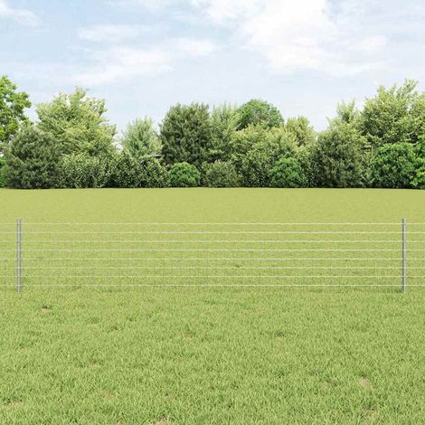 Zaunpfosten 5 pcs Silber 40 cm Stahl