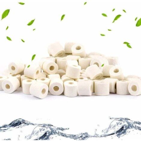 BUNTHAUS Anneaux filtrants biocéramiques pour tous types d'aquariums et bassins, stabilisant le pH de l'eau (blanc 1000 g) (1/5)