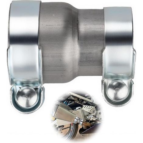 Exhaust Reducer Sleeve 41mm to 51mm Exhaust Collar for 120mm Reducer Band Exhaust Pipe Stainless Steel Clamp Double Exhaust Sleeve Fitting (1/5)