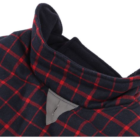 Gilet Chien Imperméable Et Coupe-Vent En Polaire À Carreaux Avec Ouverture Pour Laisse Taille S M L (1/5)