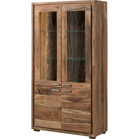 Vitrine 98x40 Acacia laqué Bois naturel BARK 108