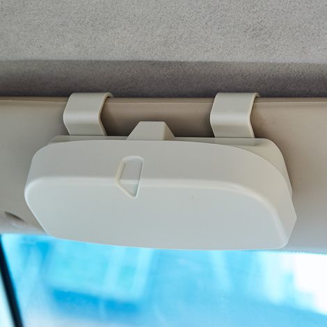 Pare-soleil de voiture, étui à lunettes de soleil, clip de fixation, boîte de rangement pour lunettes (1/3)