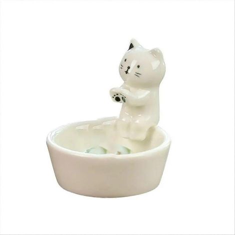 Bougeoir en forme de pattes de chat, brûleur d'encens en forme de cône en forme de chat, plateau à encens (1/5)