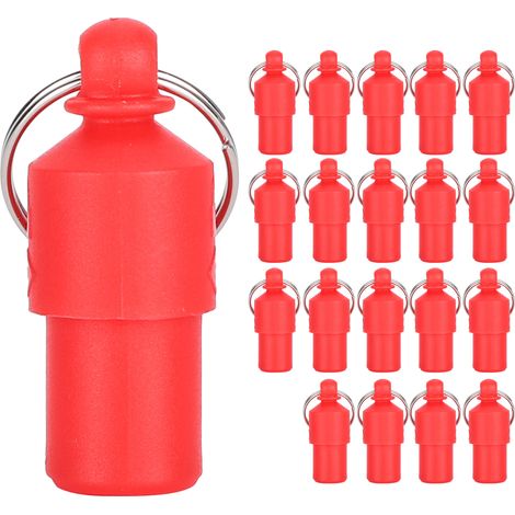 20 pièces anti-perte étiquette pour animaux de compagnie chien chat ID nom adresse étiquette stockage baril Tube collier pendentif (rouge) (1/5)
