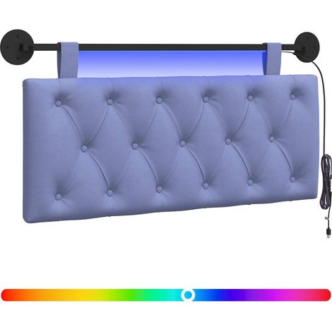 Maison Exclusive - Hängendes Kopfteil Mit LED Licht Jeans blau St