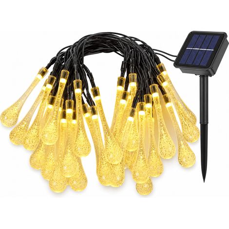 Guirlande Lumineuse LED Gouttes, 80 LED à Piles, Étanche pour Jardin, Arbre et Décoration de Noël (1/5)