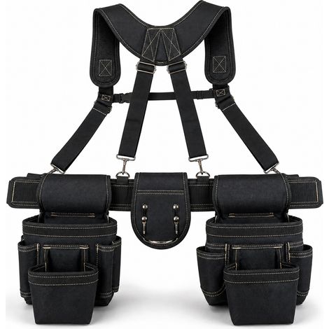 Ceinture porte outils multifonction en Oxford noir pour électricien (1/5)