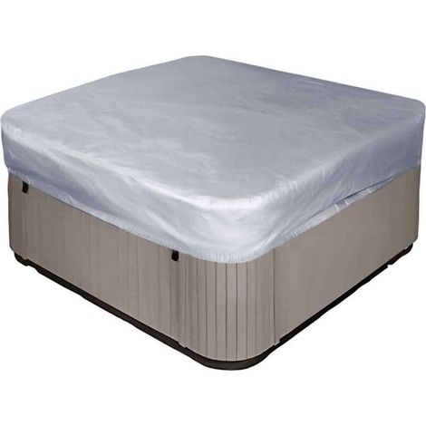 Bache spa carrée 231x231x30cm, polyester 190T anti-poussière UV, avec sac (gris)