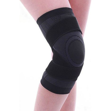 Genouillère De Compression - Nylon Respirant Noir - Pour Course Cyclisme Gymnastique - Lot De 2 Pièces Taille M (1/5)